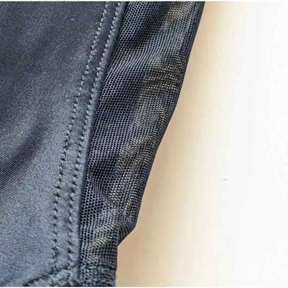 Onzie Black Brown Faux Leather Cropped Mesh Leggings Size Small Medium Yoga - Picture 5 of 7